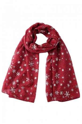 one pc new 7 colors christmas stylish silver pressed snowflake scarf 70*180cm