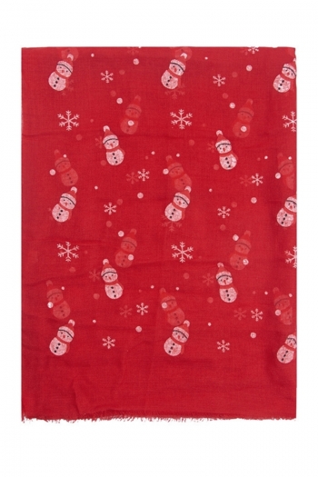 one pc 4 colors christmas snowman snowflake printing scarf 70*180cm