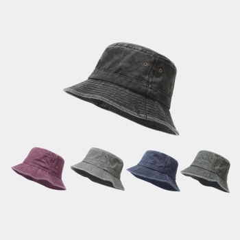 one pc casual denim 7 colors washed distressed simple sports bucket hat 56-58cm