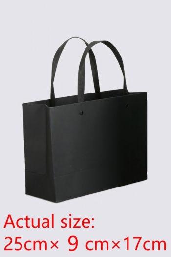 fifty pcs new simple horizontal version black cardboard gift handbag(size:25cm×9cm×17cm)