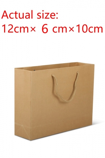 fifty pcs new simple horizontal version kraft paper gift handbag(size:12cm×6cm×10cm)