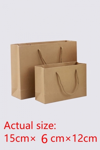 fifty pcs new simple horizontal version kraft paper gift handbag(size:15cm×6cm×12cm)