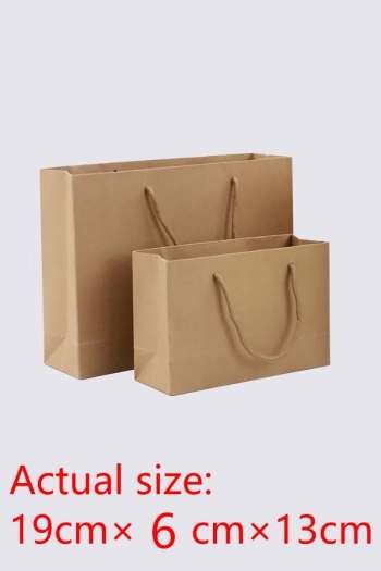 fifty pcs new simple horizontal version kraft paper gift handbag(size:19cm×6cm×13cm)