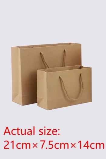 fifty pcs new simple horizontal version kraft paper gift handbag(size:21cm×7.5cm×14cm)