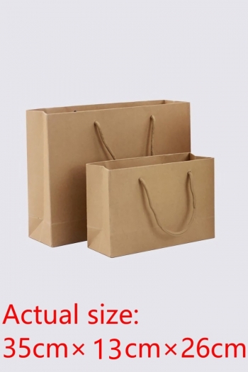 fifty pcs new simple horizontal version kraft paper gift handbag(size:35cm×13cm×26cm)