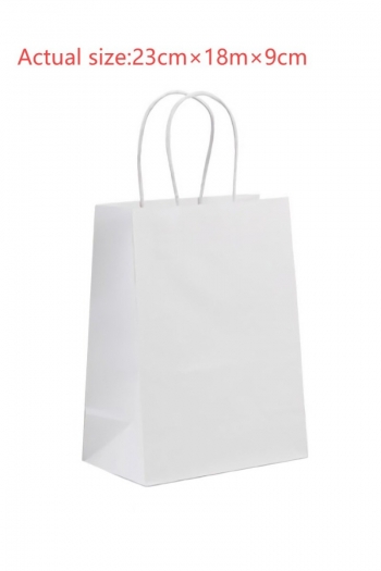 fifty pcs new white kraft paper fashion takeaway milk tea packing bags mid-autumn festival gift bag (size:23cm×18m×9cm)