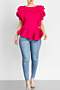 ruffled hem short-sleeved top_White_Rose Red