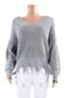 autumn winter new s-xxl stretch v-neck loose irregular tassel stylish knitted sweater_Red_Black_White_Gray