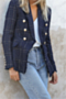 autumn winter new three colors double-breasted stylish blazer_White_Black_Dark Blue