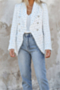 autumn winter new three colors double-breasted stylish blazer_White