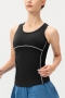 plus size high stretch unpadded fitness sports vest(new added colors)_Black