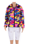 plus size winter 4 colors zip-up inelastic camo batch printing casual jacket_Purple