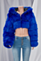 plus size 11 color winter solid color zip-up hooded casual artificial fur jacket_Black_White_Blue
