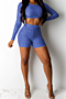 new solid color stretch see through mesh sequins splice stylish front two-piece set_Beige_Yellow_Blue