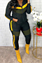 autumn winter new plus size three colors stretch hooded zip-up stylish two-piece set_Orange_Light Green_Dark Green