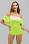 new plus size solid color sexy strapless shoulder ruffle slim fit hollow lacing stretch jumpsuit_Light Green