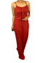 new 4 colors sling solid color pocket wide leg stretch jumpsuit_Khaki _Yellow_Red