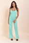 4 colors new stretch solid color sexy open back wide leg jumpsuit_Green_Magenta_Sky Blue
