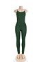 11 colors solid color sling stretch slim jumpsuit_White_Orange_Pink_Black_Dark Green