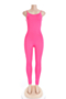 11 colors solid color sling stretch slim jumpsuit_White_Orange_Pink_Black_Dark Green_Khaki _Magenta