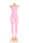 11 colors solid color sling stretch slim jumpsuit_White_Orange_Pink