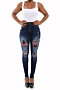 plus size new stylish splice hole pockets slim fit stretch natural waist jeans_Sky Blue_Dark Blue