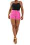 plus size six colors single breasted slim fit low-waist high stretch pocket denim shorts_Black_White_Dark Blue_Sky Blue_Pink