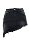 plus size new stylish irregular pocket tassel hole slim fit high stretch mini denim skirt(new add colors)_Gray_Black