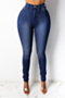 plus size new stylish five colors high waist slight stretch tight simple pocket jeans (new add colors and size)_White_Black_Dark Blue