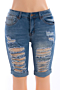 broken hole cuffed jeans_Blue_Dark Blue
