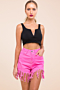 plus size youth fashion style 5 colors stretch tassel short jeans (new add colors)_Black_Blue_Pink