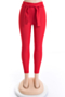 stylish personality solid color slim high stretch pants_Yellow_Red