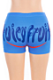 new plus size letters print stretch stylish sports shorts_Black_White_Blue