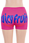 new plus size letters print stretch stylish sports shorts_Black_White_Blue_Magenta
