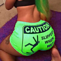 plus size sports stylish letters print stretch slim shorts (new added colors)_Yellow_White_Green