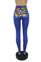 new two colors plus size digital print stretch sports yoga leggings_Yellow_Dark Blue