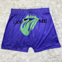 new five colors plus size tongue and letters print stretch stylish sports shorts_Blue_Green_Red_Yellow_Dark Blue