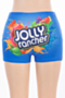 new plus size cartoon letters print stretch sports stylish shorts_Magenta_Blue