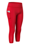 plus size new solid color stretch fit slim pocket yoga sport leggings_Black_White_Red