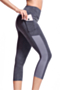 plus size new solid color stretch fit slim pocket yoga sport leggings_Black_White_Red_Blue_Gray
