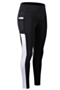 plus size contrast color high elastic fit slim pocket comfortable yoga sport leggings_Black_White