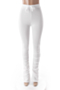 plus size new stylish solid color three colors pleated stretch fit slim casual sports pants special offer_Black_White