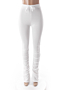 plus size new stylish solid color three colors pleated stretch fit slim casual sports pants (with split, no pocket) (new add colors)_Black_White