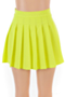 plus size new stylish solid color back zip-up short slim pleated skirt_White_Red_Yellow