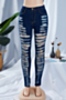 plus size news stylish solid color hole micro elastic pocket zip-up sexy jeans_Sky Blue_Dark Blue