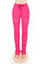 plus size new stylish solid color hole lace-up pocket pleated casual pants_Black_Light Green_Magenta