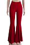 plus size 6 colors solid color new stylish stretch slim flare pants_Black_Light Green_Red