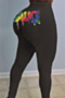 plus size 2 colors multicolor letters printing tight stretch pants_Black