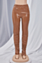 new stylish solid color autumn winter pu leather tight stretch split pants_Black_Khaki 