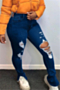 new stylish 3 colors plus size holes split micro elastic pockets tight jeans_Black_Sky Blue_Dark Blue